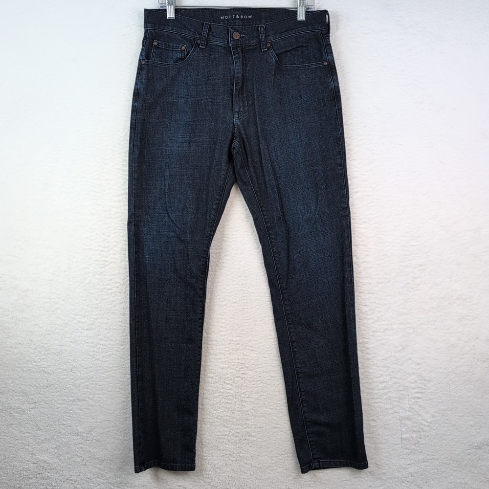 Mott & Bow Slim Mosco Jeans Mens 32x32 Dark Wash Blue Stretch Denim